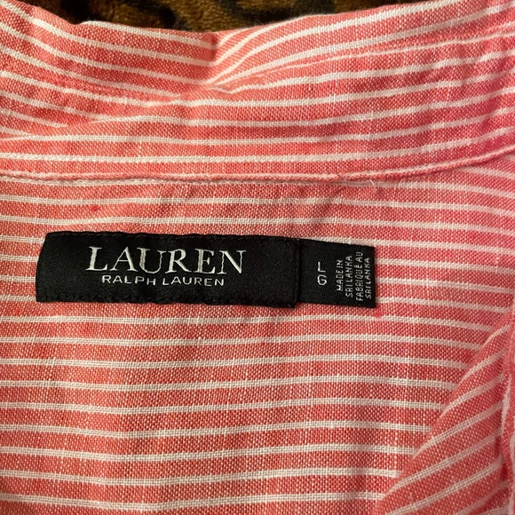 Ralph Lauren orange and White Striped Button Down Shirt - Picture 4 of 5